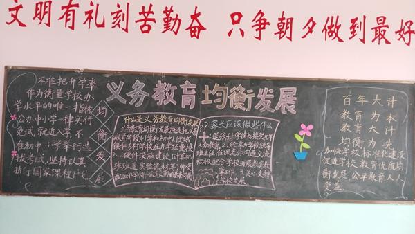 日前孔集小学利用黑板报宣传栏显示屏等多种途径开展宣传义务教育