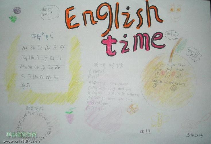 五年级英文手抄报作品         学习英语手抄报作品 本文相关