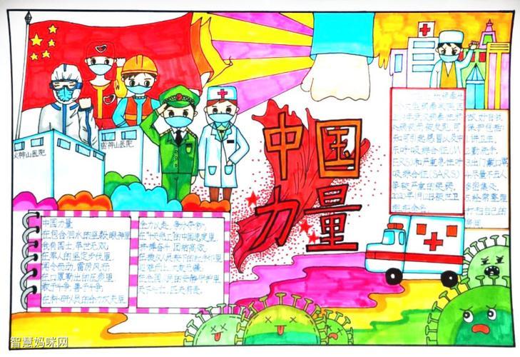 中国力量抗疫主题手抄报图片前几天孩子们已经上交了有关此次疫情的手