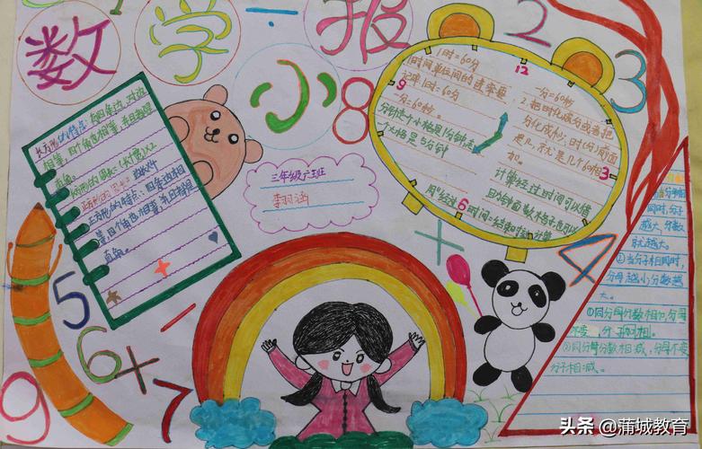 五六年级蒲城县南街小学开展数学手抄报展示活动此次活动让学生在