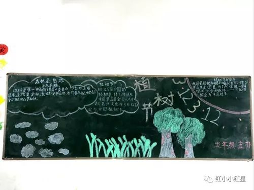 黑板报活动向学生介绍植树节的来历植树的意义以及爱护小树苗的常识
