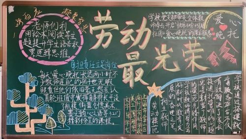 劳动节用黑板描绘劳动故事一起参与沪上16区黑板报评选吧