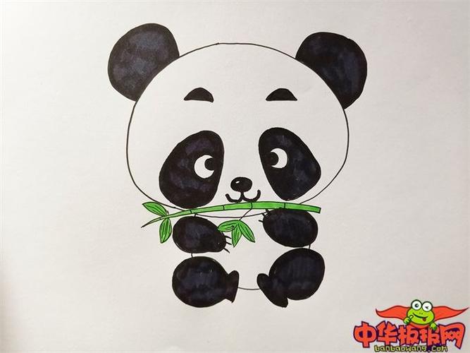 熊猫抱竹子简笔画图片图片