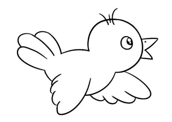 天上飞的小鸟简笔画幼儿小班涂色简笔画