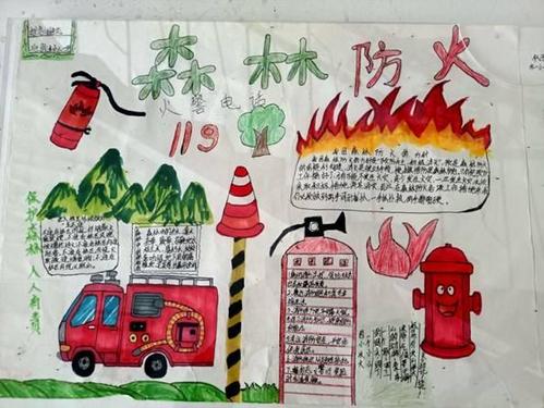 手抄报比赛活动广大学生积极参与上交作品把森林防火教育推向了