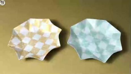 手工折纸大全教你怎样用纸折一个盘子和碟子