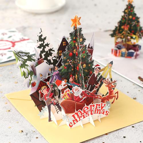 节立体树韩国创意儿童小卡片25元包邮精选season立体圣诞节水晶贺卡4