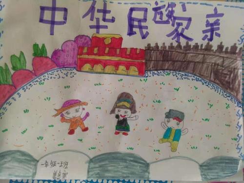 平安学校一年级中华民族一家亲主题手抄报活动