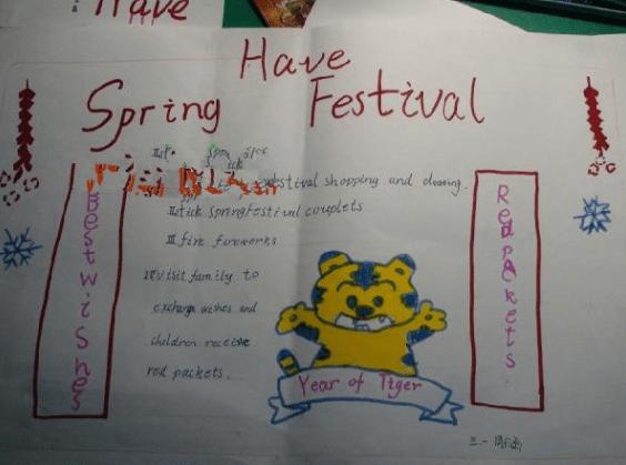 spring festival英语手抄报