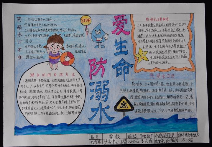 罗浮镇小学生珍爱生命预防溺水手抄报比赛活动
