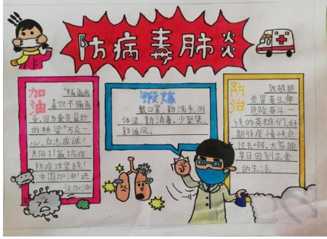 适合二年级小学生画的抗击病毒的手抄报小学二年级手抄报