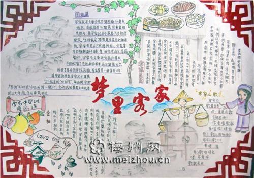 世界遗产手抄报和改写诗配画家乡传统民居的手抄报 传统手抄报