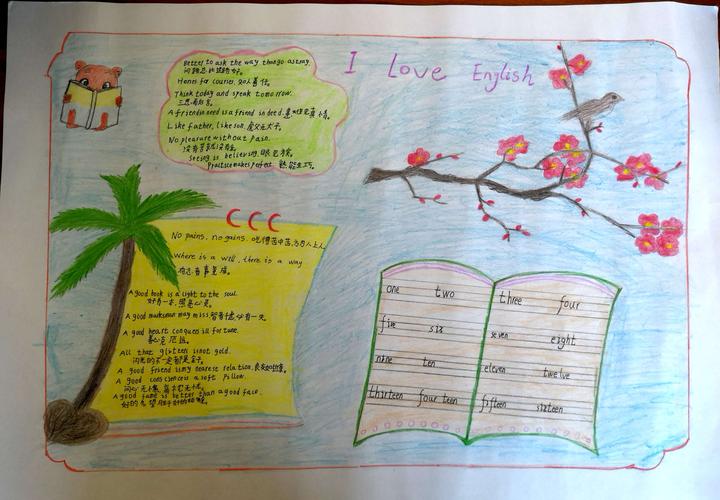 英豪小学五六年级英语手抄报展示