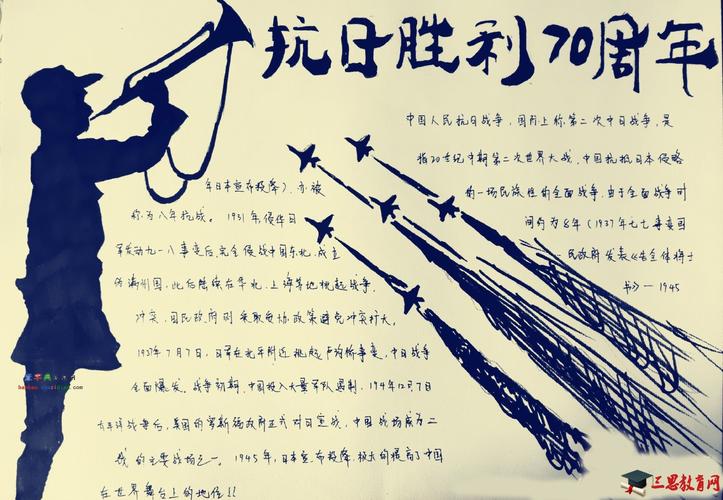 纪念抗日战争胜利71周年的手抄报素材花边设计