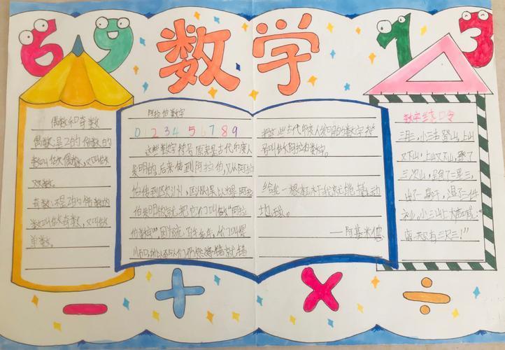 小学四年级生活中的数学手抄报活动趣味数学快乐无限有趣的数学手抄报