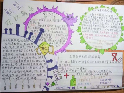 众志成城抗击肺炎大魏庄中学学生预防新型冠状病毒手抄报活动