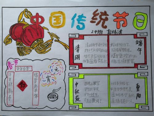 4《传统节日》手抄报集锦 写美篇停课不停学孩子们在家预习通过