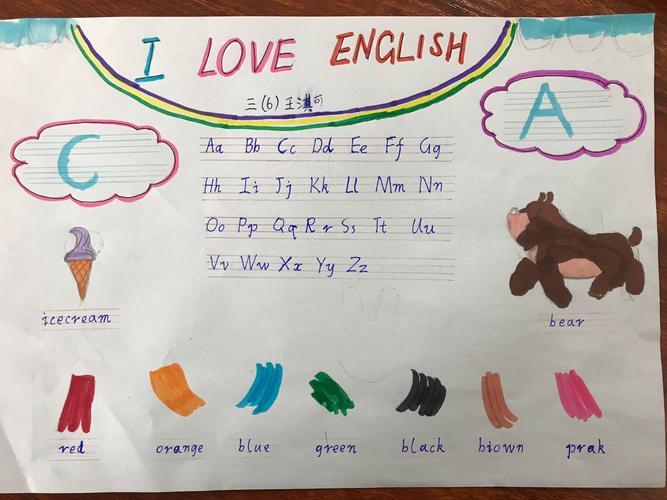紫荆小学三年级六班英语手抄报微展三年级简单又漂亮英语手抄报图片三