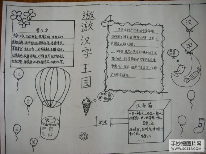 关于中华汉字的手抄报--手抄报图片简单又漂亮