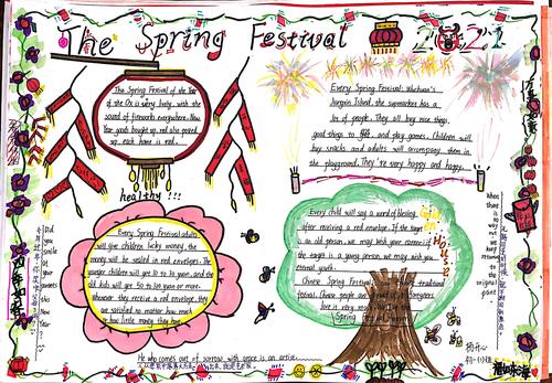 2021年七年级学生英语手抄报the spring festival