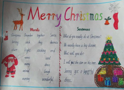 下面是由出国留学网小编为大家整理的英文圣诞节手抄报简单仅供