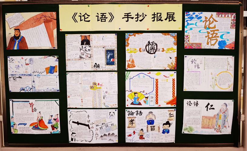 近日西安高新一中高中部高一年级举办了《论语》手抄报展示活动