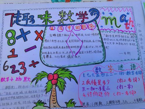 小学数学手抄报展让喜悦与数学同行通渭县思源实验学校五年级2班数学