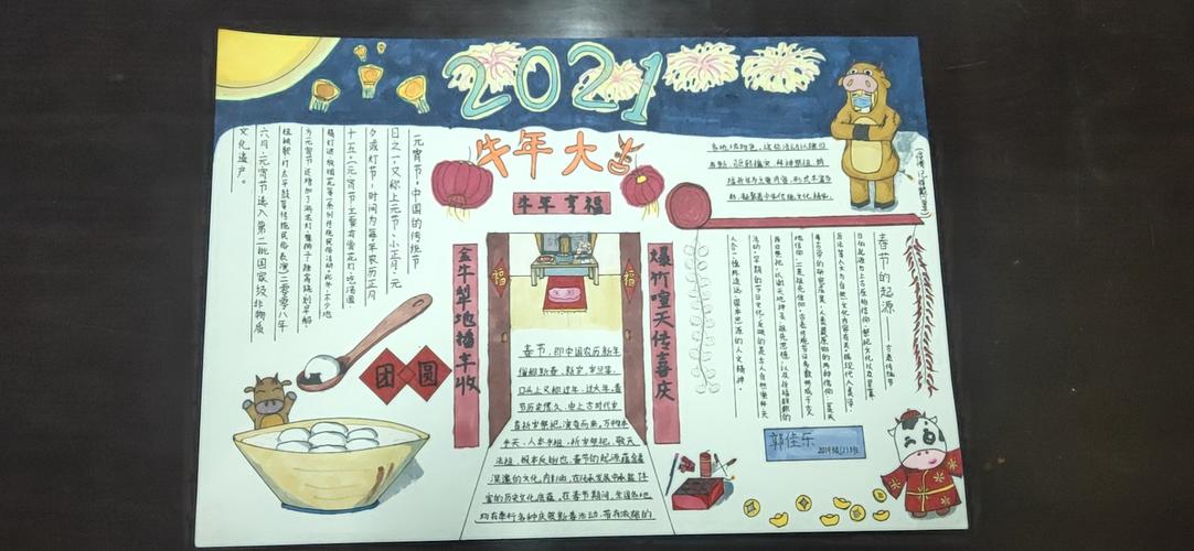 濮阳市油田艺术中学举办2021年春节元宵节手抄报评比活动