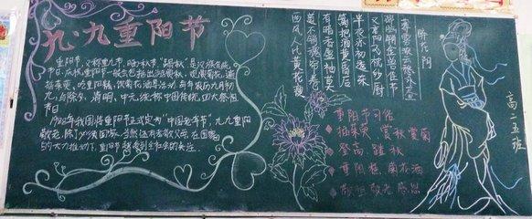 小学生重阳节黑板报主题重阳节快乐