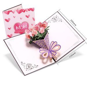 母亲节贺卡韩国创意3d立体康乃馨妈妈生日商务精美定制小卡片