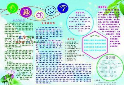 以汉字的起源为主题做一张手抄报 汉字的起源手抄报