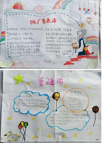 共筑中国梦 小天才幼儿园2020年推广普通话亲子手抄报活动