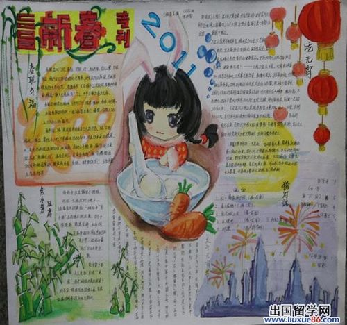 手抄报图片二手抄报图片一春节是中国最大的传统节日张灯结彩火红