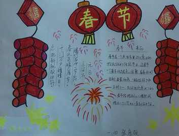 中学春节主题手抄报大全       春节就是我们说的过年是中国最