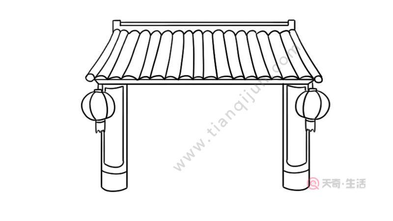 门口大门简笔画中国古代建筑怎么画简笔画图解古代房子简笔画怎么画