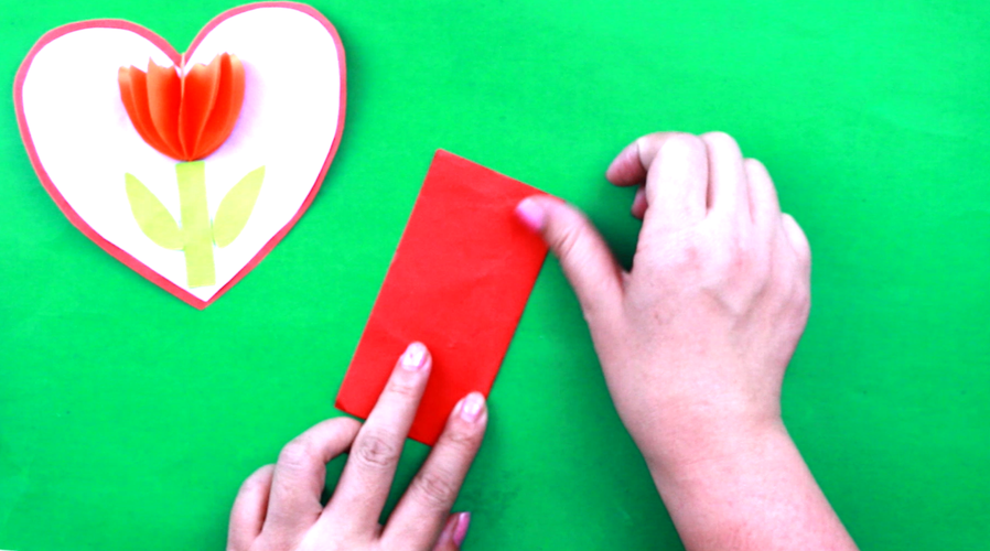 三八女王节幼儿园手工作业做法超级简单的立体郁金香贺卡