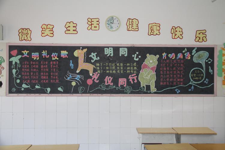 中牟县特殊教育学校举办文明礼仪为主题的黑板报评比活动
