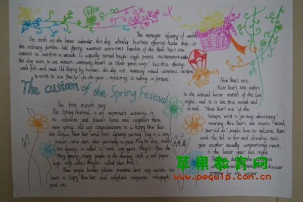 春节英语手抄报图片大全简单又漂亮春节英语手抄报图片及内容