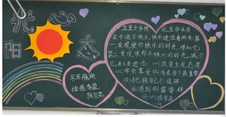 健康主题的黑板报素材小学生黑板报 - 5068儿童网阳光心态快乐成长
