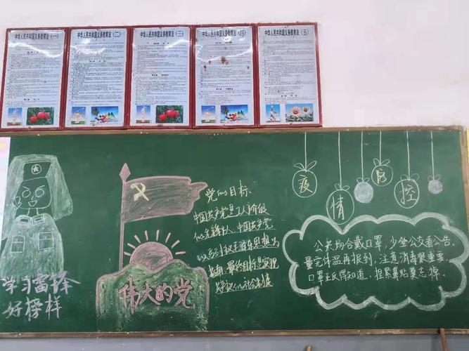 竹竿中心学校庆祝建党一百周年主题黑板报