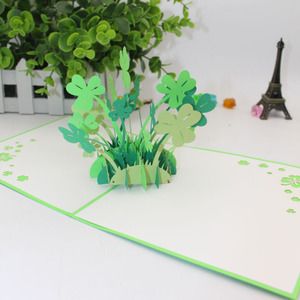 创意新款3d立体贺卡剪纸手工拼装折纸成品明信片卡片生日节日植物