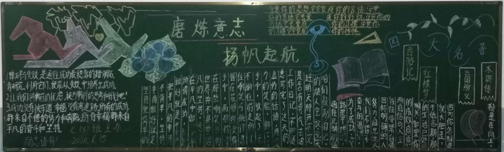 起航潢川县黄冈实验学校七年级20学年下学期主题黑板报展
