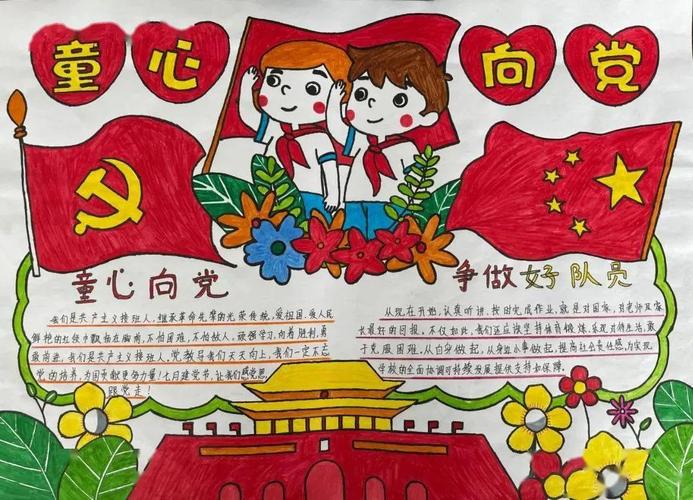 海原县小学生 童心向党 主题手抄报比赛优秀作品展示年级 田佳雪