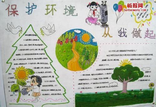 绿色环保手抄报简笔画三年级绿色出行手抄报低碳生活绿色环保的儿童手