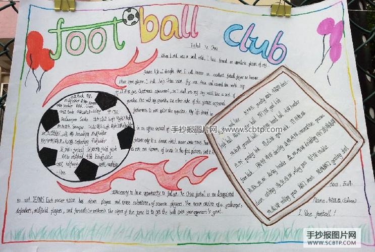 校园足球文化节英语手抄报--手抄报图片简单又漂亮