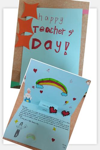 其它 小小贺卡寄深情乐中学子为教师献礼 --乐中英语组英文卡片制 写