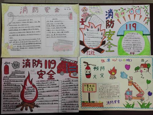 香山街小学举行消防安全手抄报评比活动