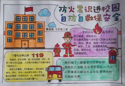三年级级部组织学生们制作关于消防安全手抄报活动.