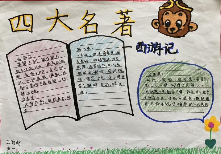 人生柴沟小学五年级名著手抄报展评 写美篇一份报一段文 一本书