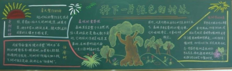 小学生植树节黑板报-种下一片绿色的森林